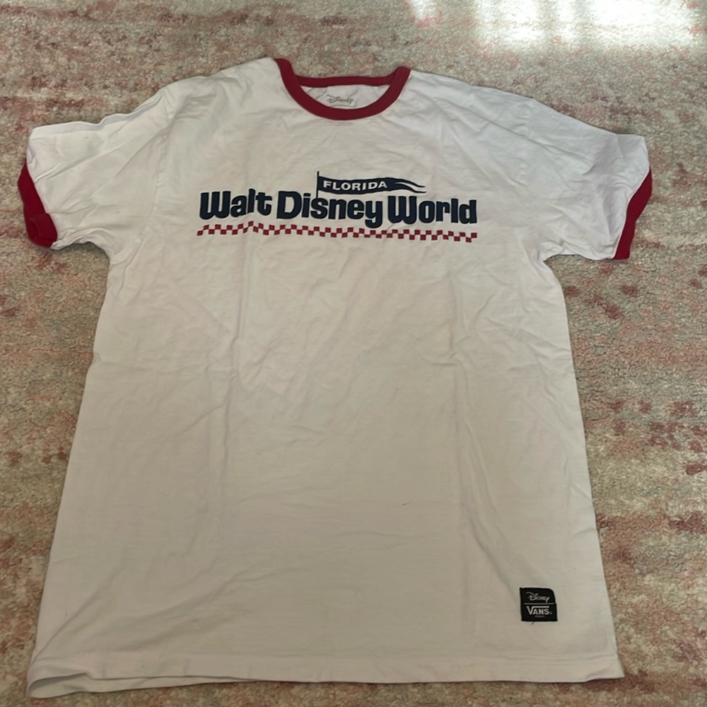 Vans White and Red Disney Short Sleeve Tee